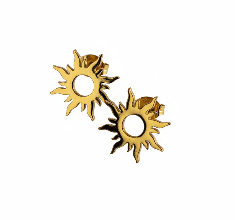 Modern Sun Design – Gold Plated Stainless Steel Earrings