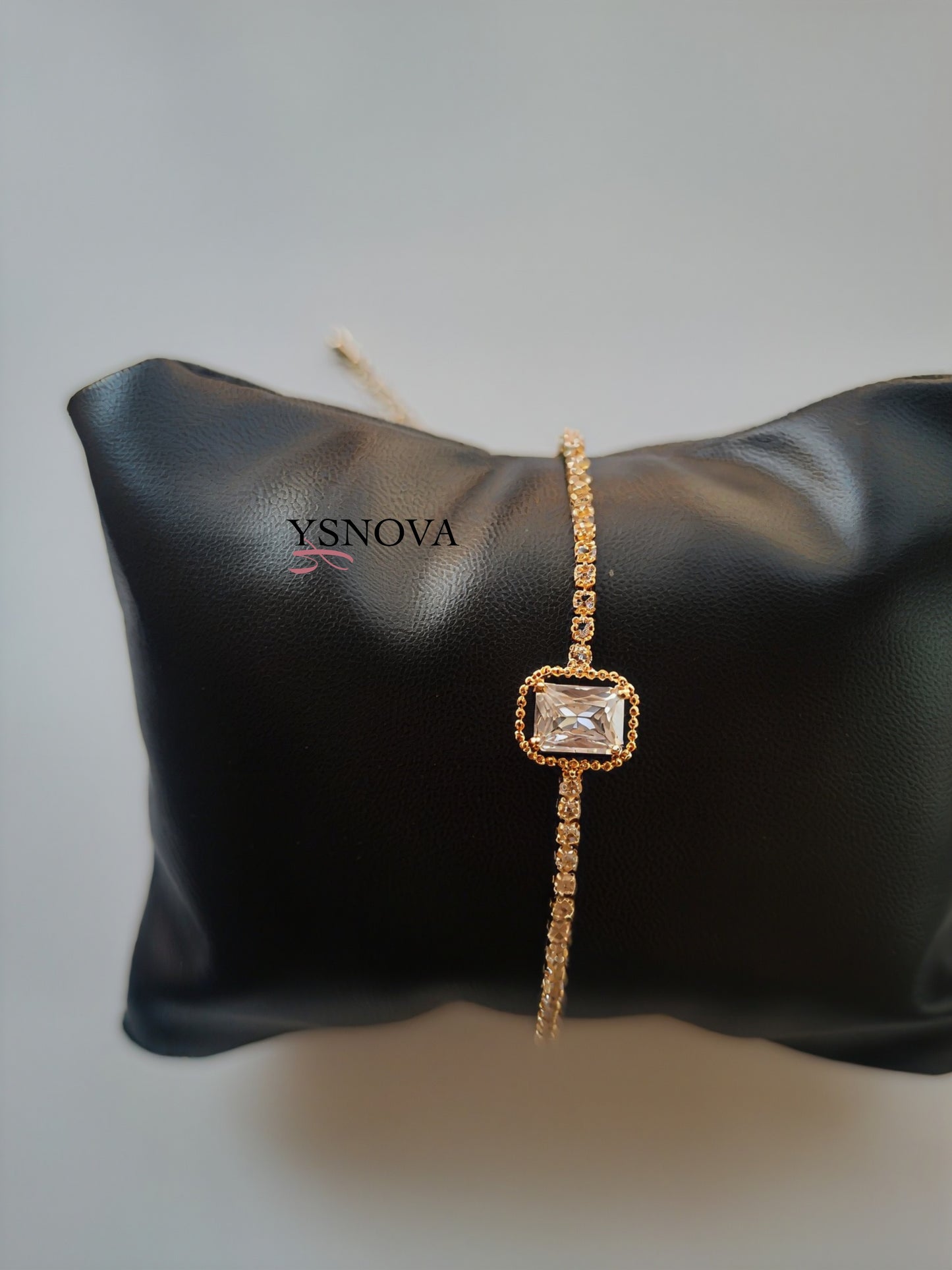 Gold & Silver Tennis Bracelet with Square Zircon Stones