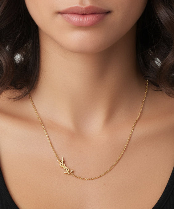 YSL-Inspired Stainless Steel  Necklace – Minimal & Chic Women’s Jewelry