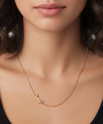 YSL-Inspired Stainless Steel  Necklace – Minimal & Chic Women’s Jewelry