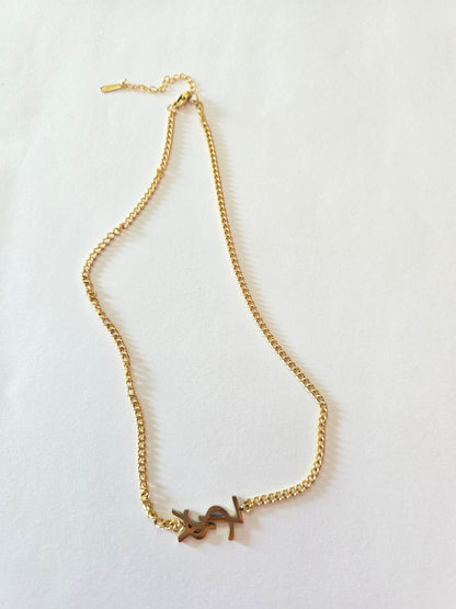 YSL-Inspired Stainless Steel  Necklace – Minimal & Chic Women’s Jewelry