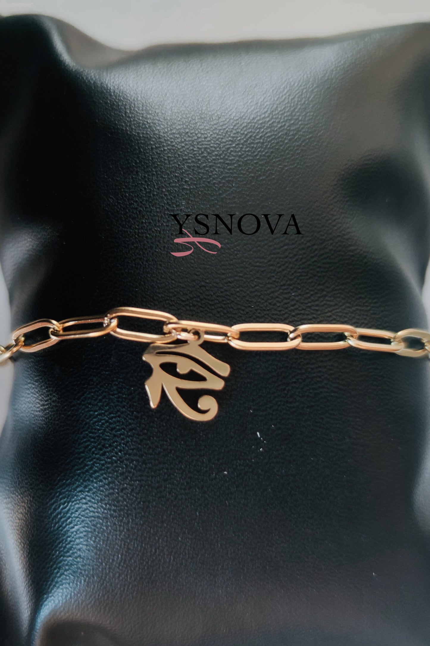 Gold Plated Stainless Steel Eye of Horus Bracelet