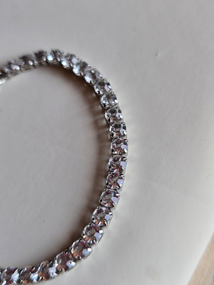 Gold or Silver Plated Stainless Steel Women’s Classic Tennis Bracelet with Zircon Stones