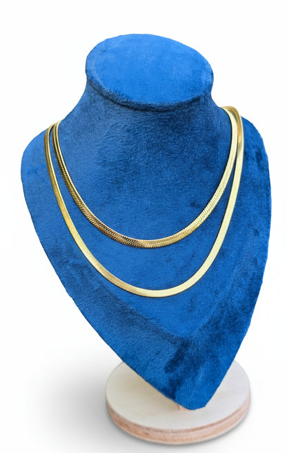 Double Layer Snake Chain Necklace – Gold Plated Stainless Steel