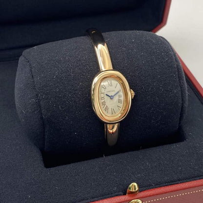 Luxury Gold Women’s Bangle Watch with Beige Dial