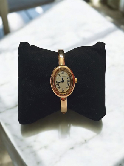 Luxury Gold Women’s Bangle Watch with Beige Dial