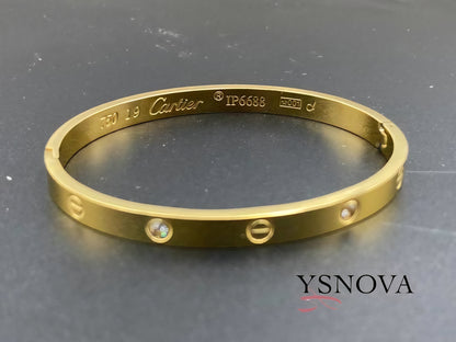 Cartier Love Inspired Bangle with Zircon Stones - Gold Plated Stainless Steel