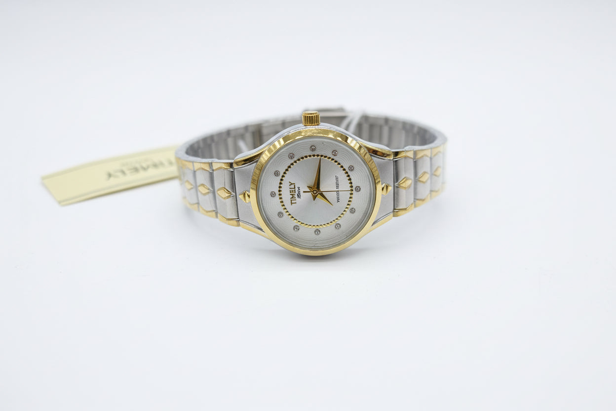 Timely watch gold X silver with silver dial