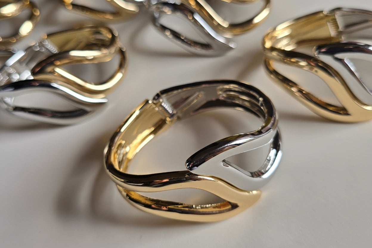 Gold & Silver Wave Bangle