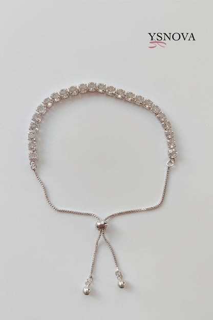 Gold or Silver Plated Stainless Steel Women’s Classic Tennis Bracelet with Zircon Stones