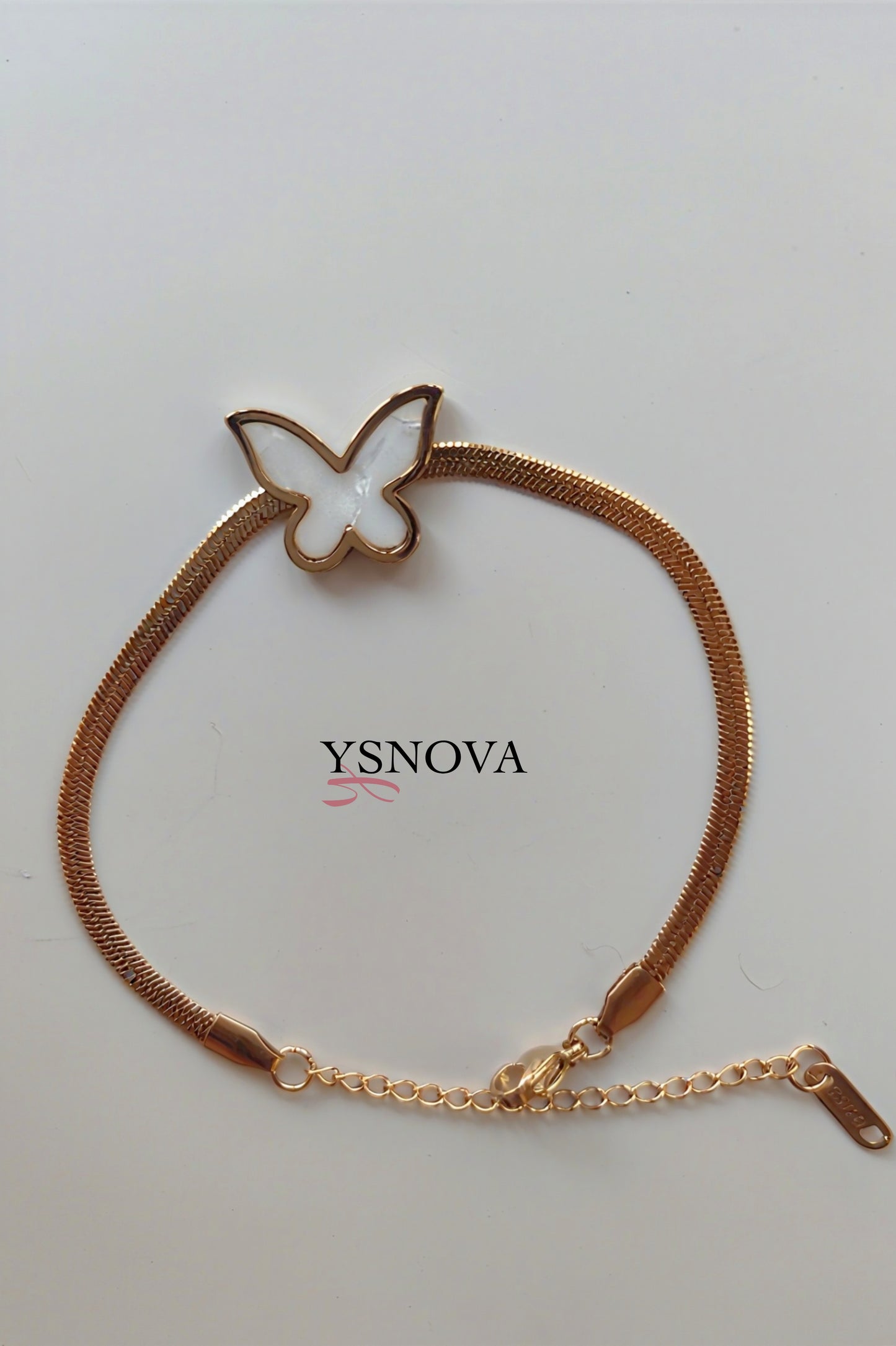 Gold Plated Stainless Steel Butterfly Bracelet – Available in White or Black