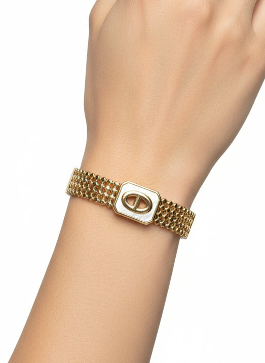 Dior Inspired Bangle – Gold Plated Stainless Steel