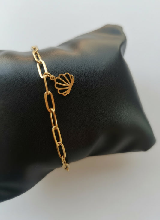 Gold-Plated Seashell Stainless Steel Bracelet for Women