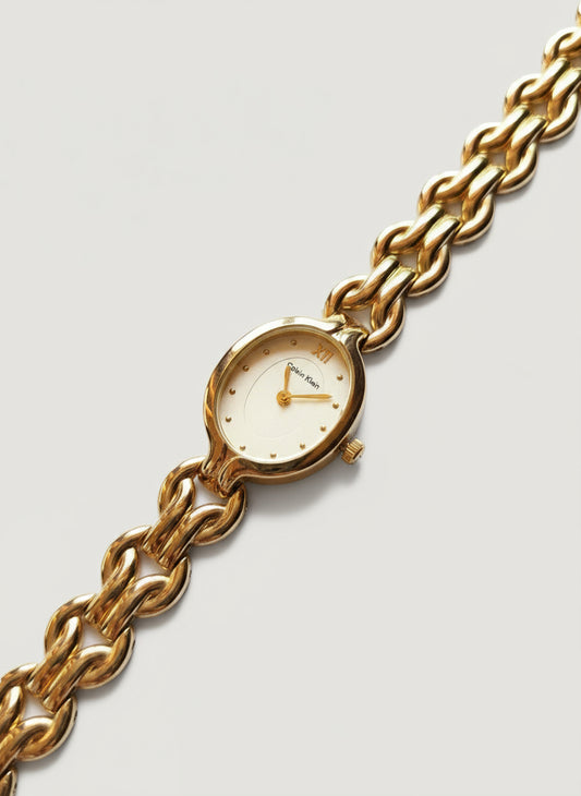 Inspired by Calvin Klein Chain Link Design – Gold Plated Stainless Steel Watch
