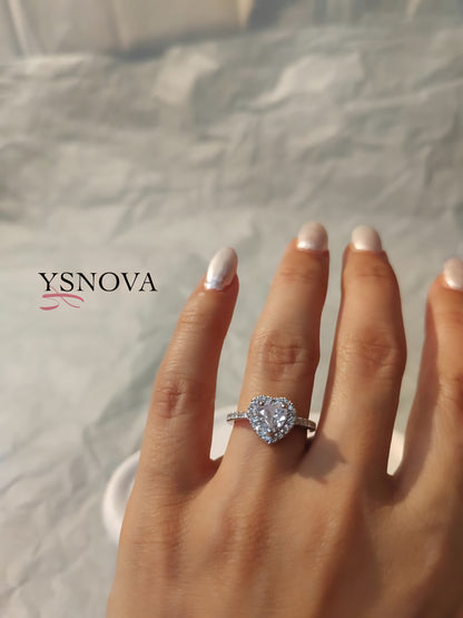 Pandora Style Heart Rings – Silver Plated Stainless Steel with Colorful Zircon Stones (Free Size)