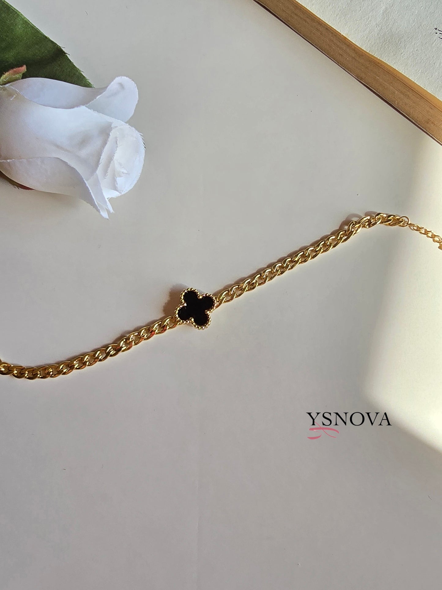 Black Clover Set – Van Cleef Inspired Design – Gold Plated Stainless Steel