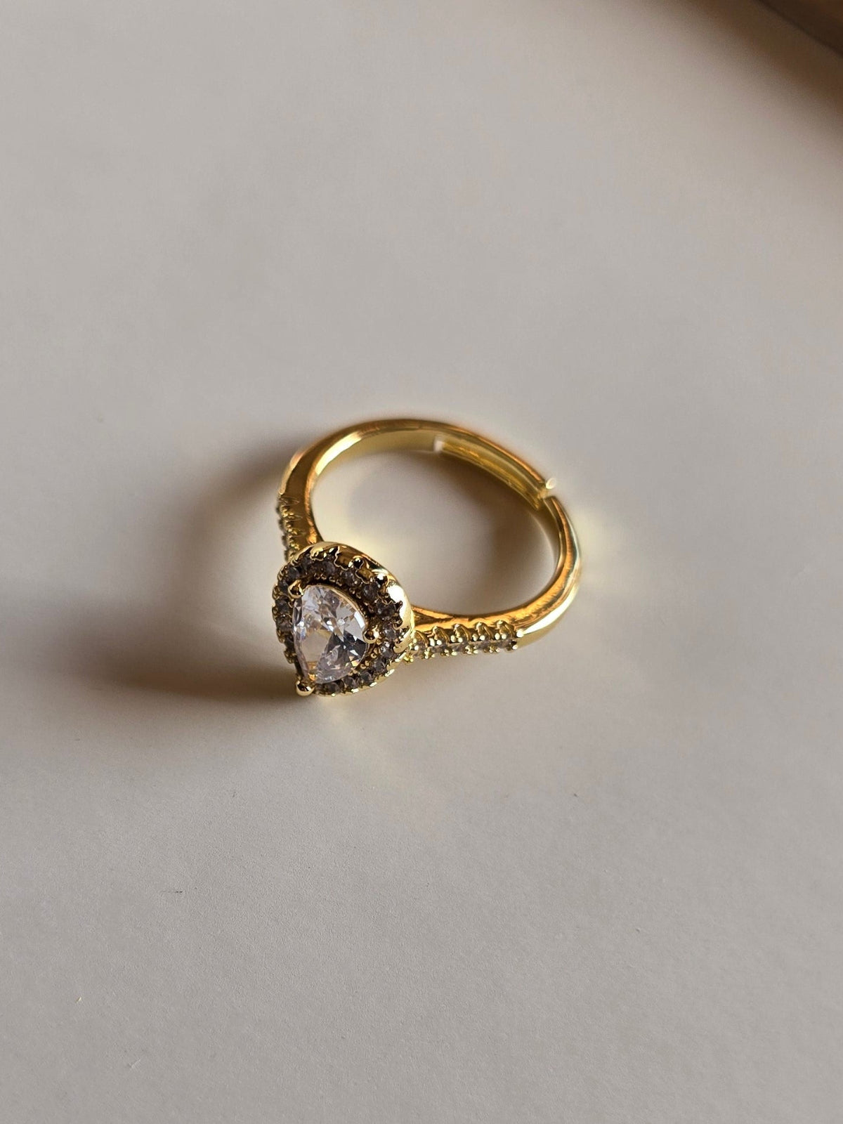 7 Elegant Designs - Gold Plated Stainless Steel Solitaire Rings with Zircon Stones (Free Size)