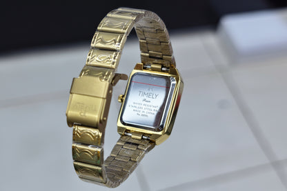 Timely gold watch with gold dail