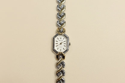 Rol-ex mix silver X gold Quartz watch with white dail