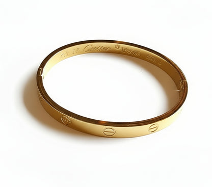 Cartier Love Inspired Classic Bangle – Gold Plated Stainless Steel