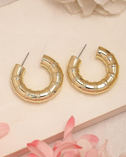 Bamboo-style hoop earrings
