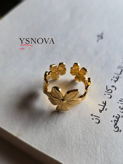 6 Modern Designs – Gold Plated Stainless Steel Rings Set (Free Size)